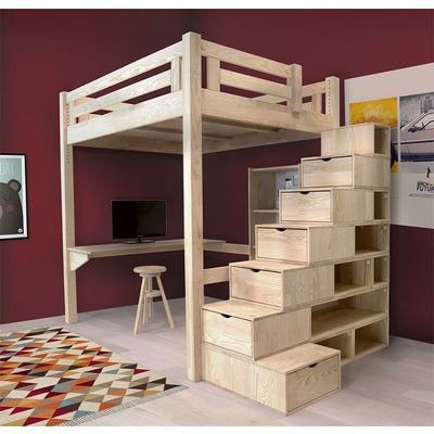 Lit Mezzanine Alpage + Escalier cube + Bureau + Et