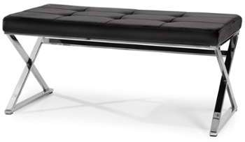 Banquette Stylix Velours Noir Pieds Argent Banquette Stylix Velours Noir