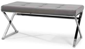 Banquette Stylix Velours Gris Pieds Argent Banquette Stylix Velours Gris
