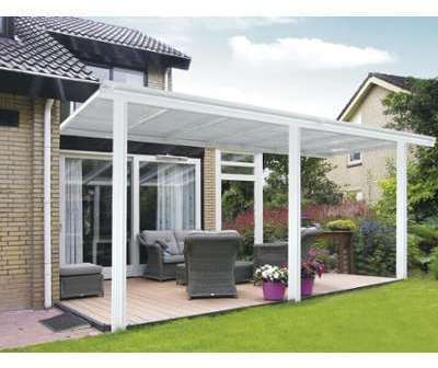 Toit terrasse pergola blanche 6 18x3 03m (18 73m2) Toit terrasse pergola blanche