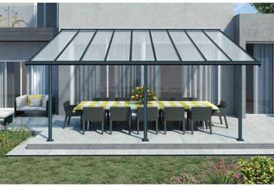 Pergola en aluminium gris - PALRAM - 3x5m