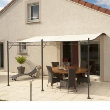 Tonnelle adossée beige 4x3 m