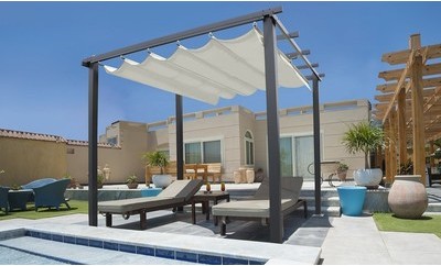 Pergola 3X4M - Toile coulissante - PRATIK GARDEN