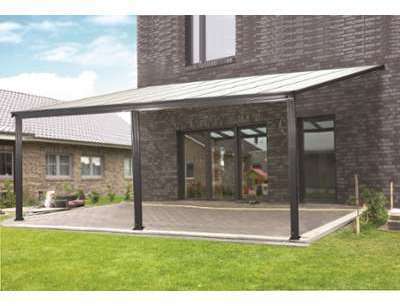 Pergola toit terrasse 6x3m en aluminium gris anthracite Pergola toit terrasse 6x3m