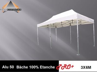 Tente pliante 3x6 structure aluminium 50mm toit 520g Tente pliante 3x6 structure