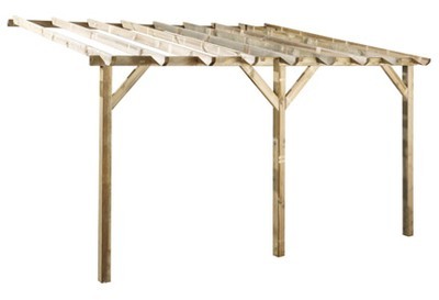 Tonnelle adossable en bois Etrata 400 x 300 x 252