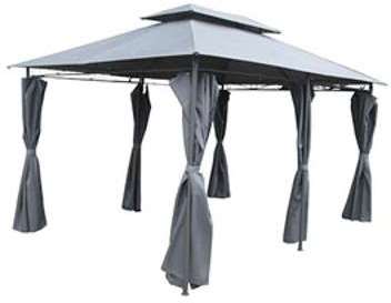 Tonnelle autoportée PROPRIANO gris en acier 3 x 4