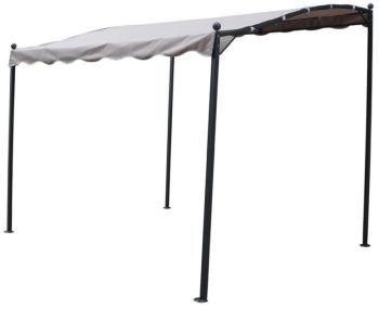 Tonnelle adossée Lisa taupe en acier - 3 x 2 5 x 2 Tonnelle adossée Lisa taupe