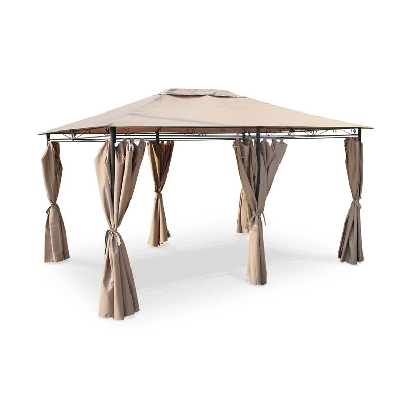 Tente de jardin pergola 3x4m Nicae toile taupe bar