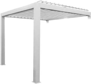 Pergola bioclimatique GrandLux adossée blanche Pergola bioclimatique GrandLux