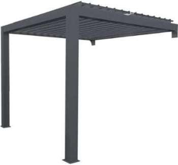 Pergola bioclimatique Grandlux adossée grise Pergola bioclimatique Grandlux