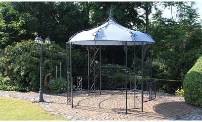 TONNELLE DE JARDIN RONDE AUTOPORTANTE À FER FORGÉ