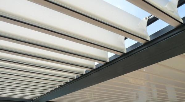 Pergola Planisphère Sans piliers - Lames perpendic