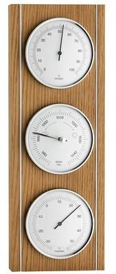 Baromètre Thermo Hygro design bois alu TFA T201091 Baromètre Thermo Hygro design