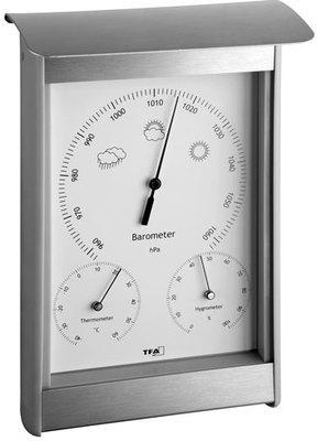 Baromètre Thermo hygro d extérieur Aluminium TFA T202045 Baromètre Thermo hygro d extérieur
