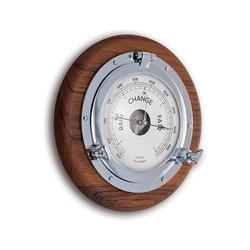 BAROMETRE CHROME ET TECK 23 CM