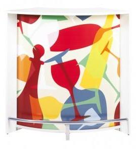 Meuble bar Comptoir de Cuisine Coloris Blanc 107 cm Meuble bar Comptoir de Cuisine