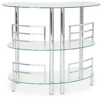 Table bar double en verre trempé coloris transpare
