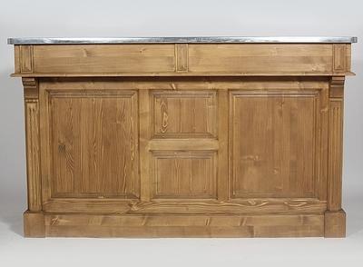 Bar en bois 160cm - plateau zinc