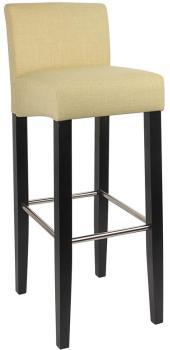 Tabouret de bar bois de hêtre massif tissu beige BAR-01-BS Tabouret de bar bois de hêtre