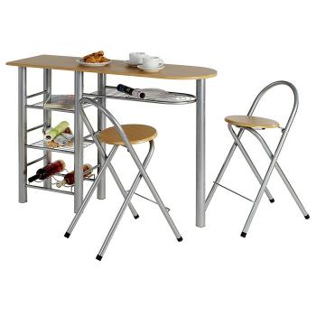 Ensemble table haute de bar et 2 chaises STYLE, dé