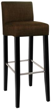 Tabouret de bar bois de hêtre massif tissu marron foncé Tabouret de bar bois de hêtre