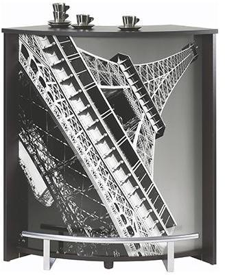 Bar repose pieds decor eiffel noir Bar repose pieds decor eiffel