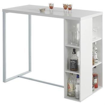 Table haute de bar IBIZA, blanc mat