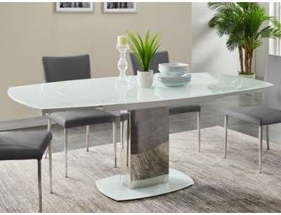 Table à manger extensible TALICIA - Verre trempé métal Table à manger extensible
