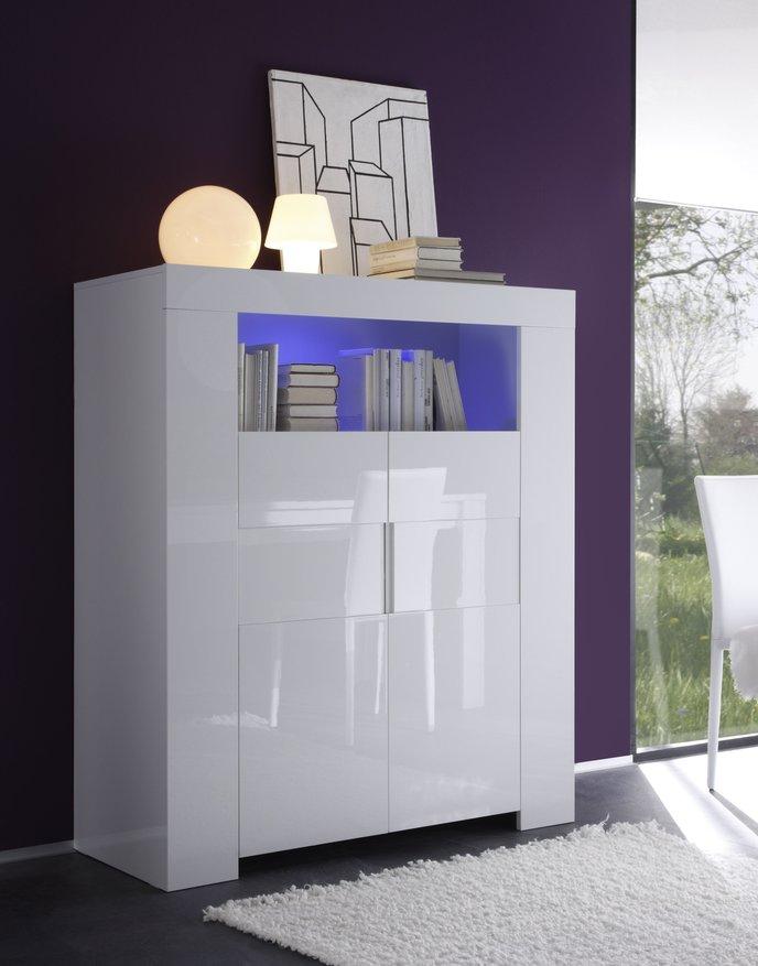Argentier / Bar design ELIOS, 2 Portes, coloris Bl