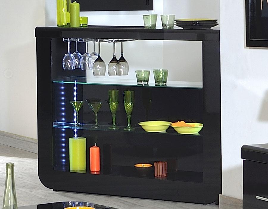 Bar noir laqué design LED en option DIXON