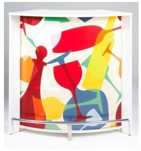 Meuble bar Comptoir de Cuisine Coloris Blanc 107 cm Meuble bar Comptoir de Cuisine