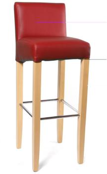 Tabouret de bar bois de hêtre massif rouge BAR-01-BR Tabouret de bar bois de hêtre