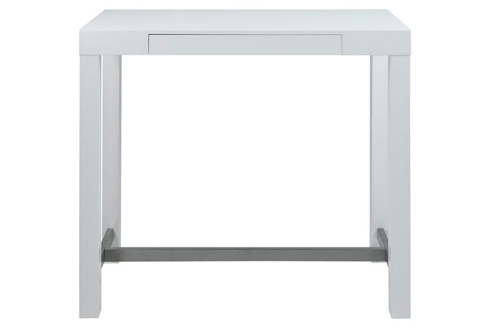 Table de bar design laqué blanc ALEX Table de bar design laqué