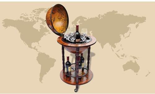 VidaXL Bar Globe Terrestre Mappemonde en Bois