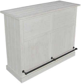 Bar multiples rangements SARAYA en pin massif blanchi Bar multiples rangements SARAYA