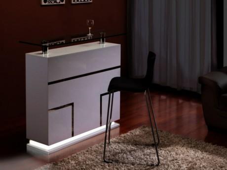 Meuble de Bar LUMINESCENCE - MDF laqué blanc & ver