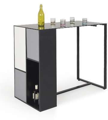 Meuble bar en verre coloris blanc gris noir