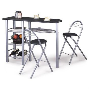 Ensemble table haute de bar et 2 chaises STYLE noir Ensemble table haute de bar