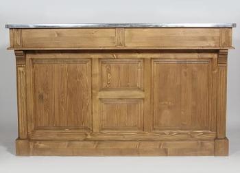 Bar en bois 160cm - plateau zinc