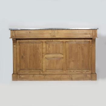 Bar bois massif 180cm - plateau zinc