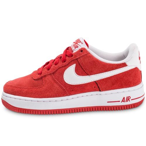 Nike Air Force 1 Suede Junior Rouge - Baskets Enfa
