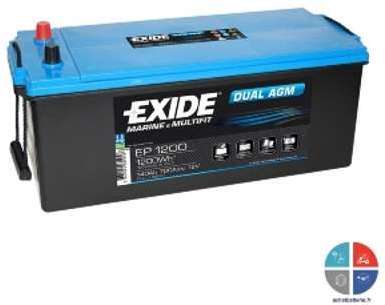 Batterie Exide EP1200 12v 140ah C20 AGM à décharge Batterie Exide EP1200 12v