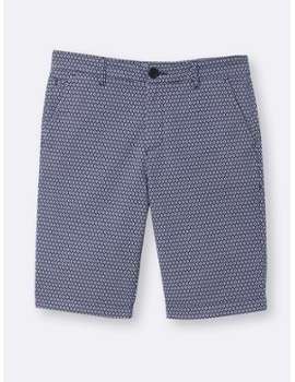 Bermuda imprimé homme marine écru Bermuda imprimé homme marine