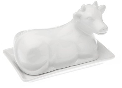 Beurrier vache en porcelaine