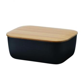 BOX-IT - Beurrier - noir/couvercle en bambou/11,5x