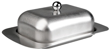 Lot 2 Beurrier inox avec couvercle acier inox Ibil