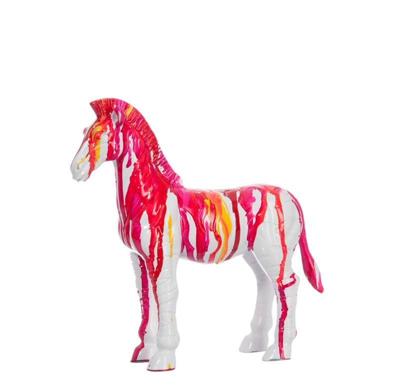 Figurine Zèbre Pop Art Rose et Or Figurine Zèbre Pop Art Rose