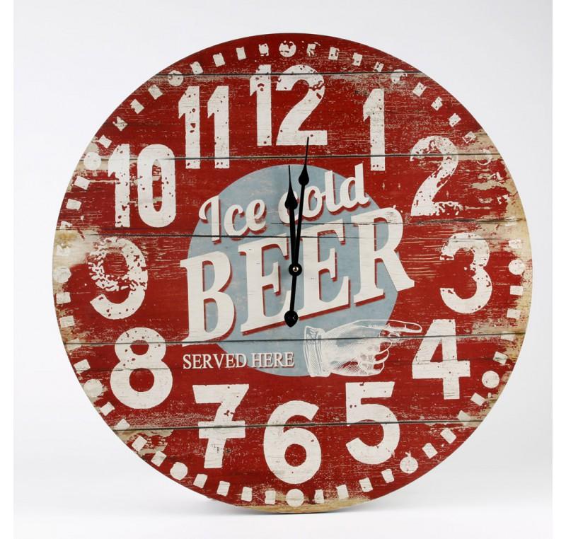 Horloge Ronde Vintage Ice Cold BEER Horloge Ronde Vintage Ice