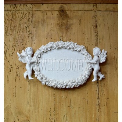 Plaque décorative de bienvenue des anges avec insc
